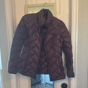 London Fog Women's Puffer Jacket in Deep Purple